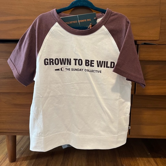 the sunday collective Other - The Sunday Collective Raglan Tee - White and Brown